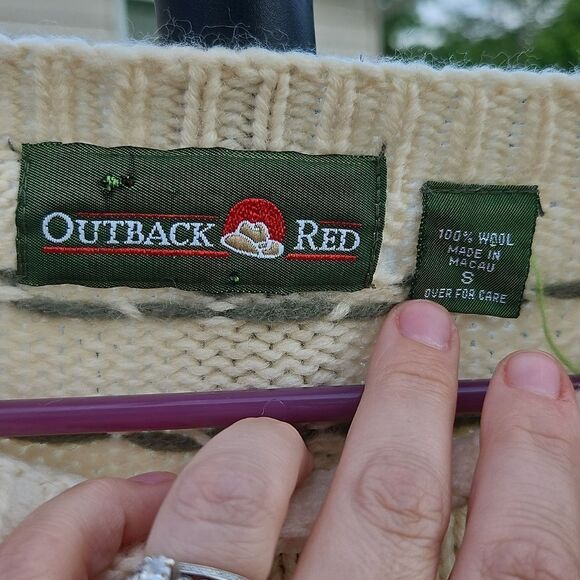 Vintage Outback Red Wool Floral Sweater Size S - Picture 4 of 7